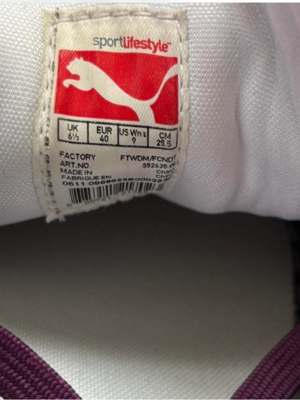 Puma Men's Suede Sneakers in Deep Berry and White - Picture 3 of 3